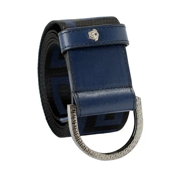 Versace Leather Trimmed Greeca Print Belt - Picture 5 of 5